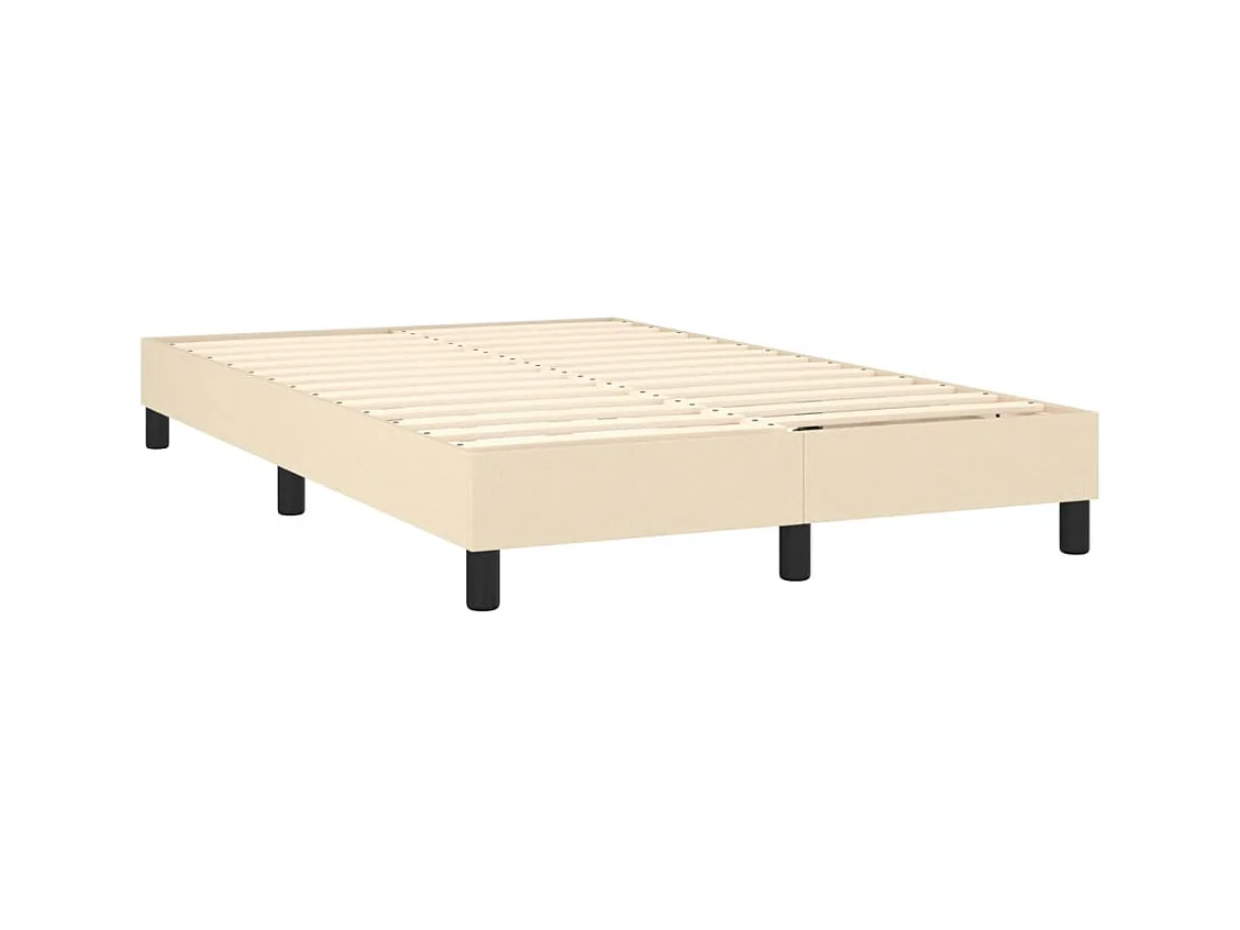 Letto a Molle con Materasso e LED Crema 120x190 cm in Tessuto