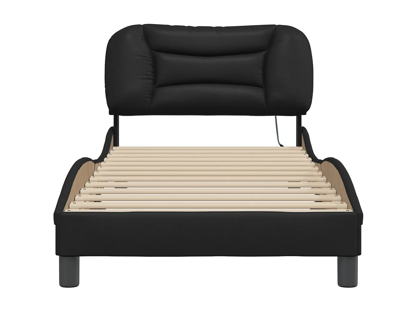 Giroletto con Luci LED Nero 90x190 cm in Similpelle