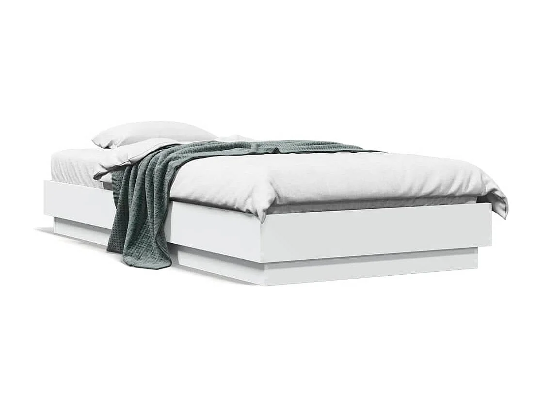 Bedframe met LED-verlichting wit 90x190 cm