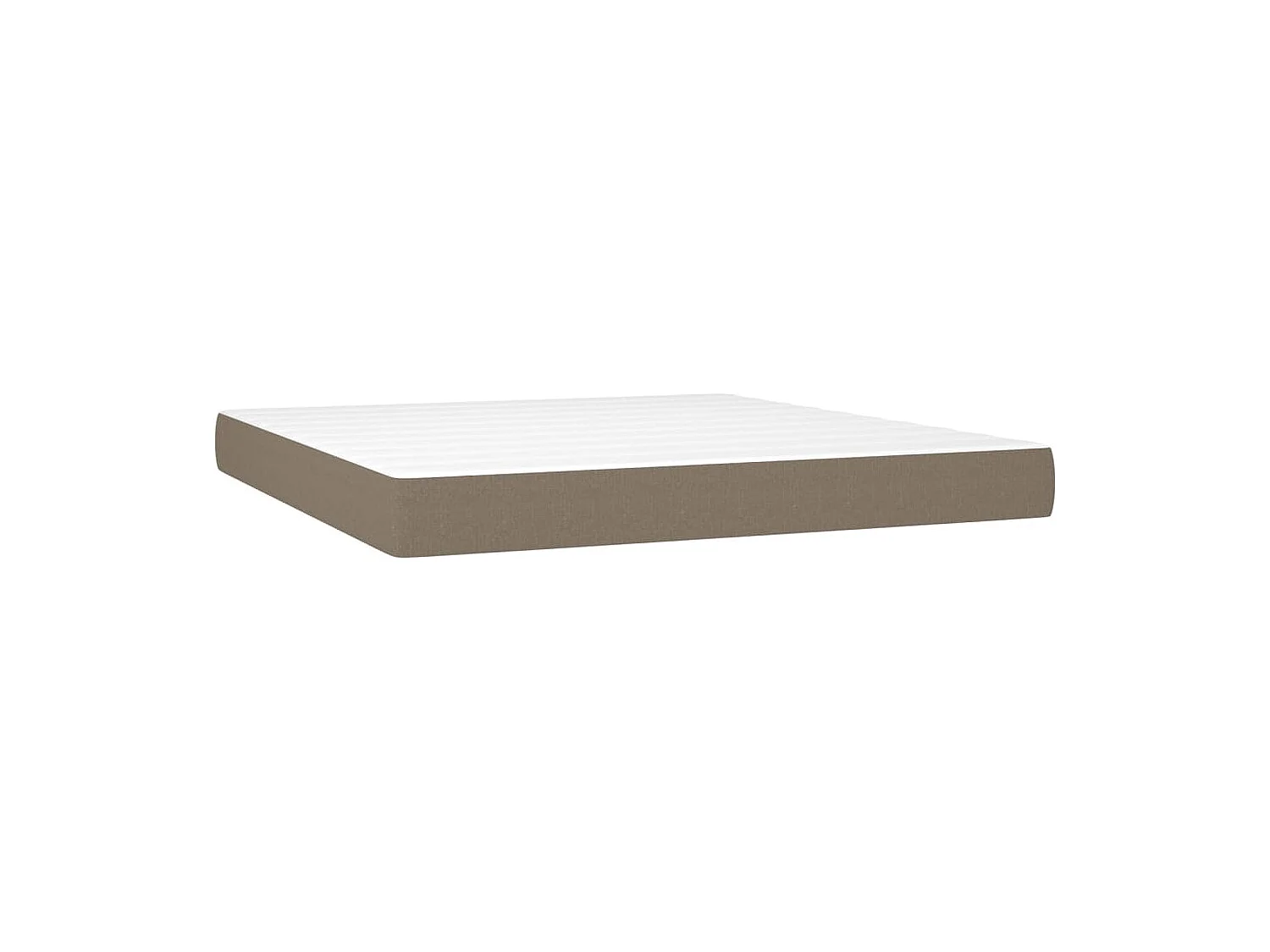 Sommier à lattes de lit et matelas et LED Taupe 180x200cm Tissu