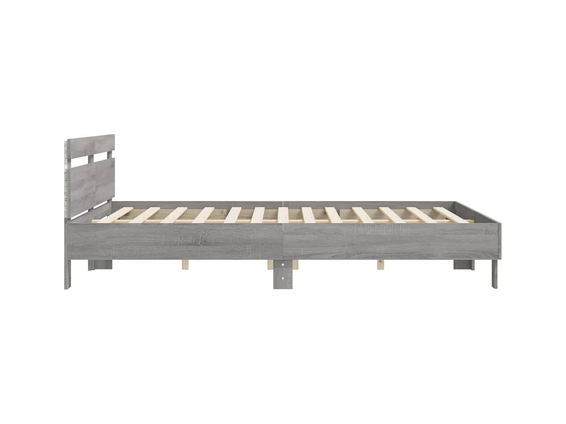 Cadre de lit avec LED sans matelas sonoma gris 200x200 cm