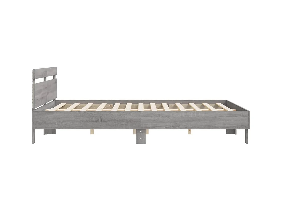 Cadre de lit avec LED sans matelas sonoma gris 200x200 cm