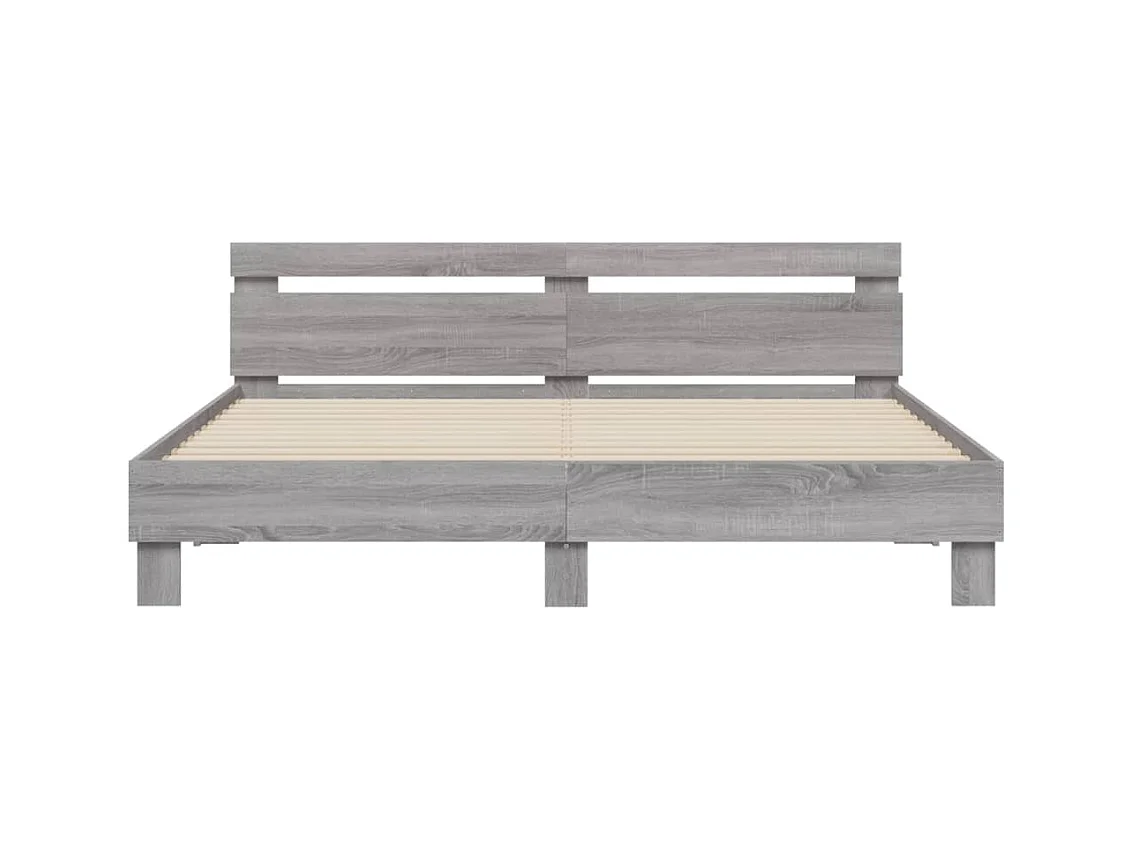 Cadre de lit avec LED sans matelas sonoma gris 200x200 cm