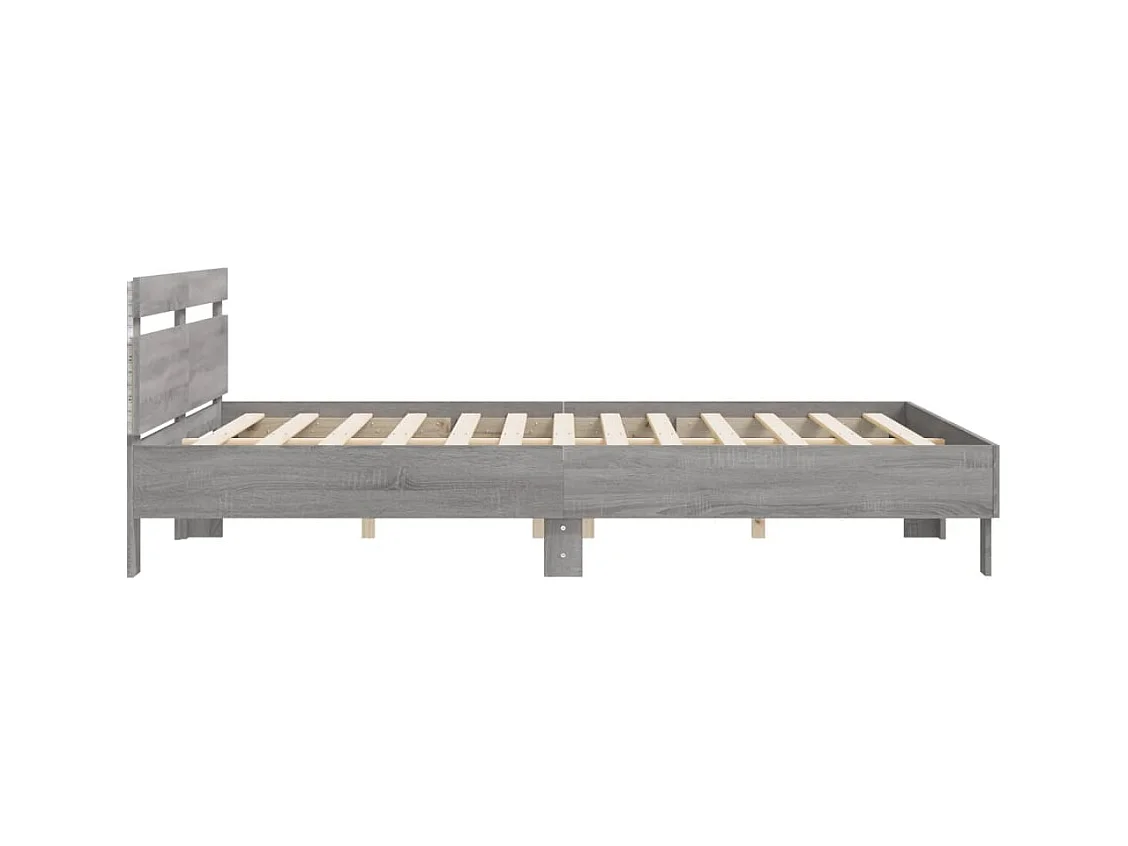 Cadre de lit avec LED sans matelas sonoma gris 200x200 cm