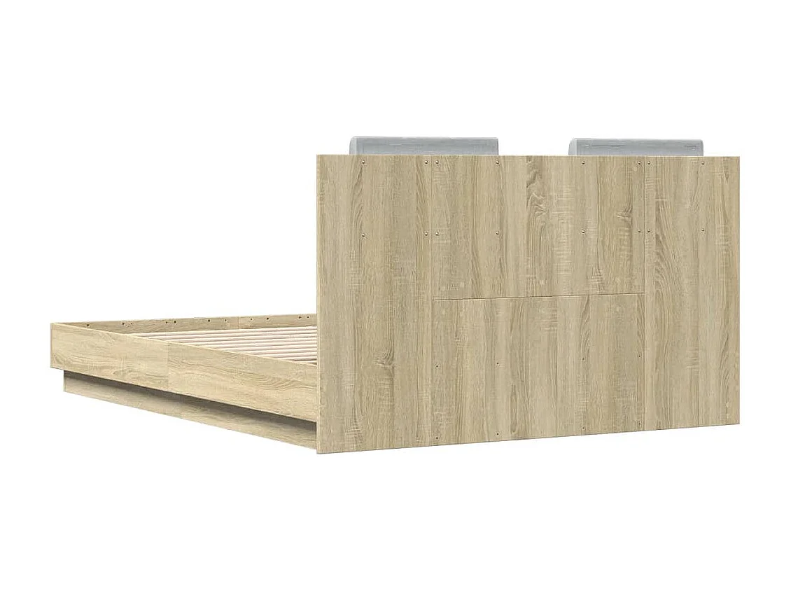 Cadre de lit avec LED sans matelas chêne sonoma 140x190 cm