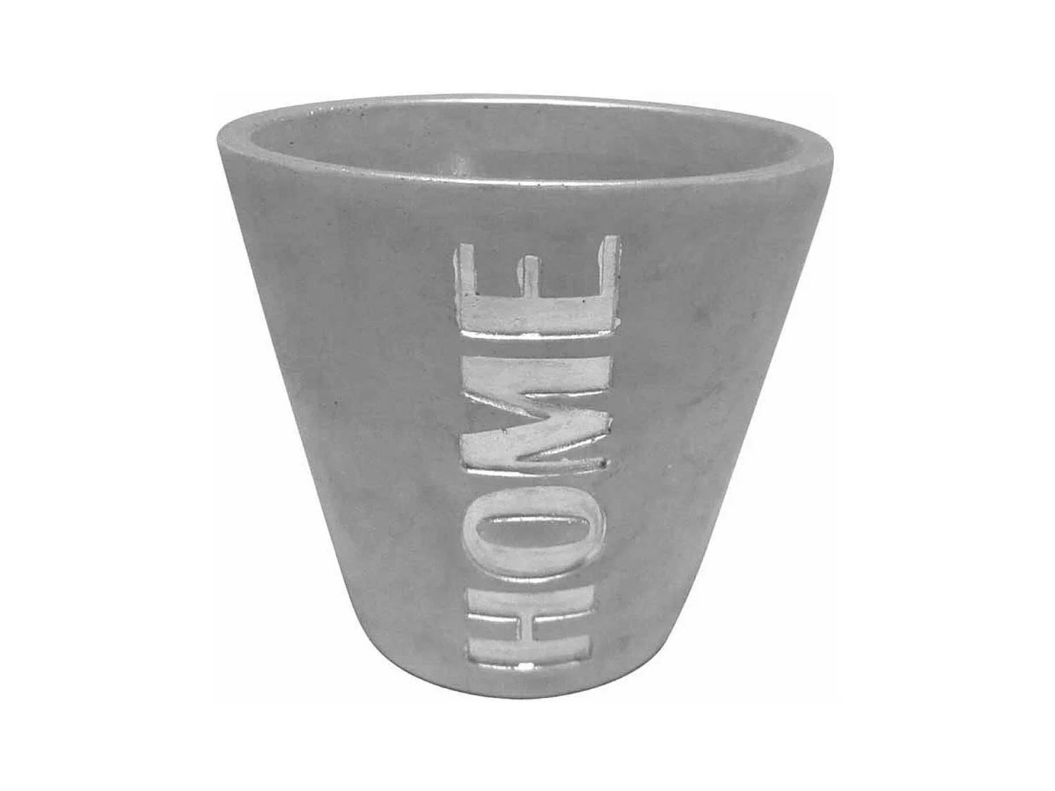 Cache Pot Effet Béton "Home" 13cm Argent