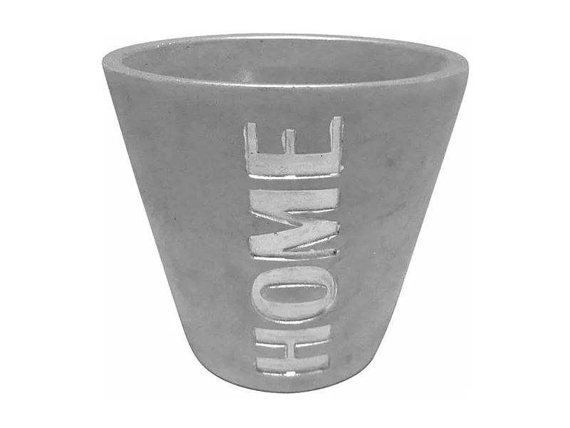Cache Pot Effet Béton "Home" 14cm Argent