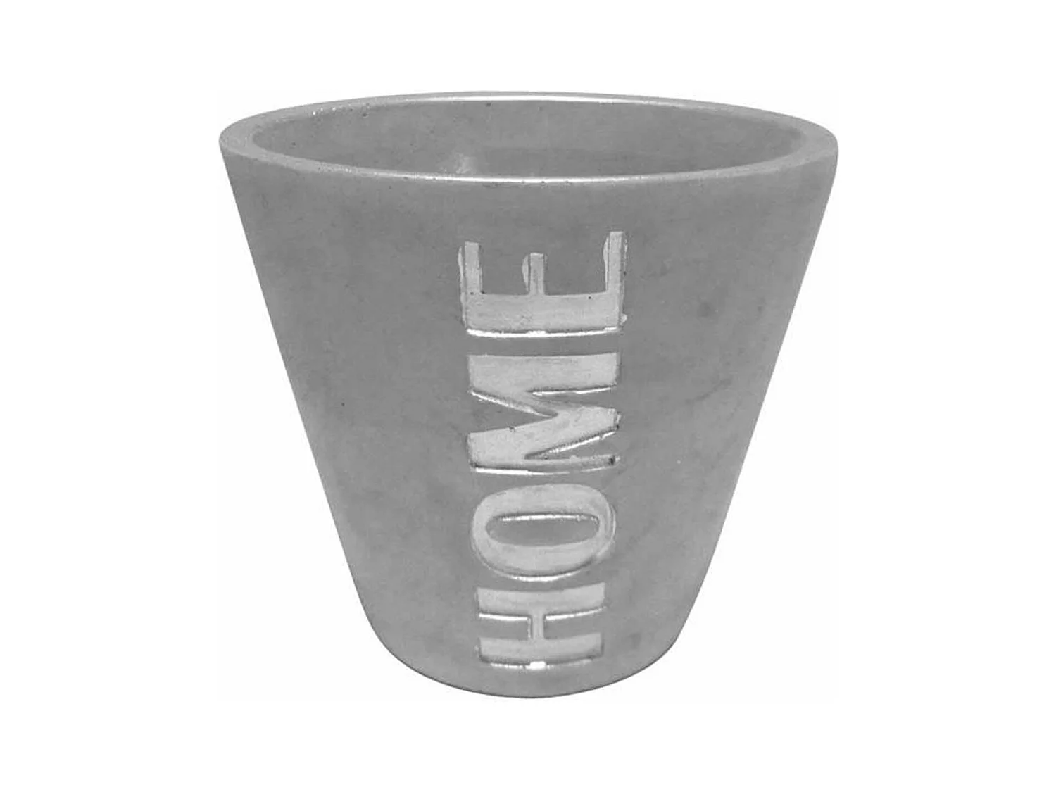 Cache Pot Effet Béton "Home" 14cm Argent