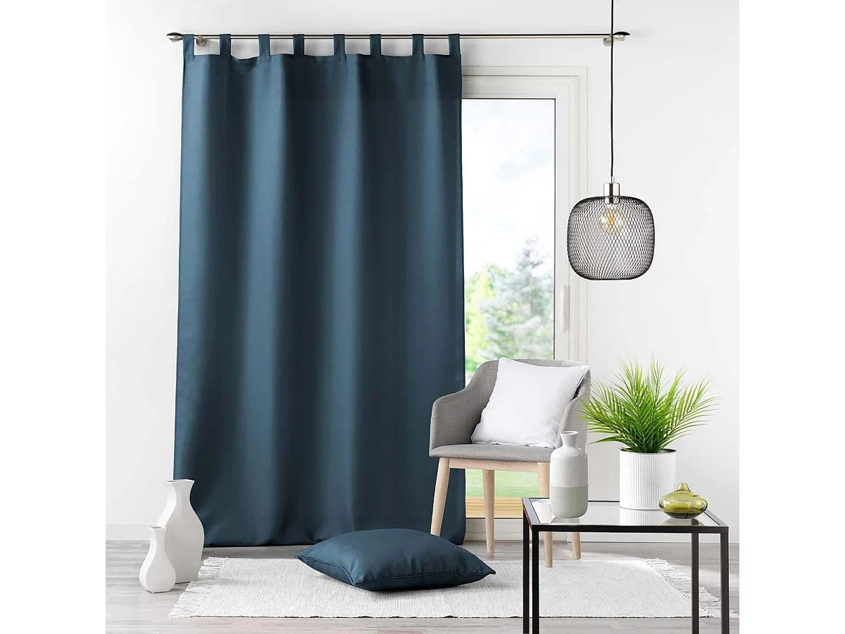 Rideau à Passants "Essentiel" 140x260cm Bleu Marine