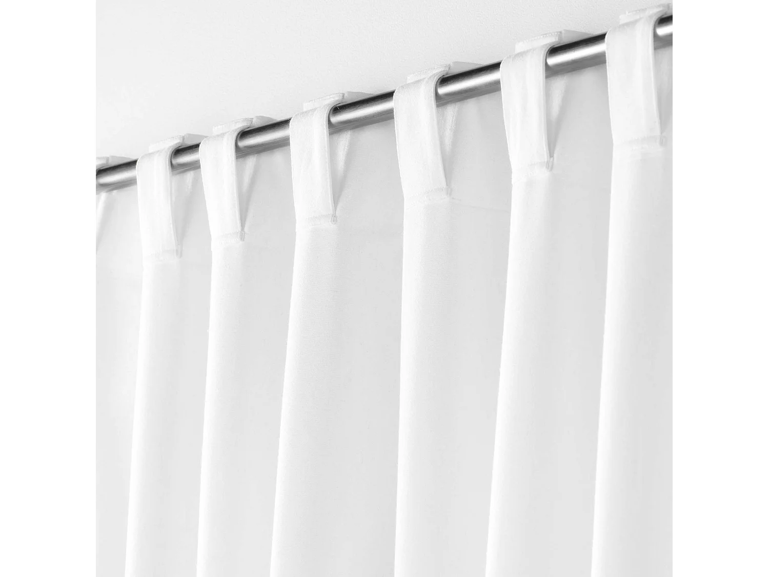 Voile Vorhang aus recycelter Baumwolle mit verdeckten Schlaufen 140 x 240 cm