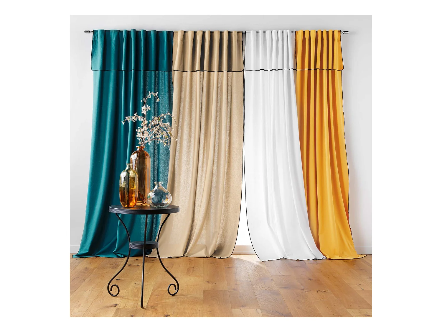 Vorhang aus Voile surfilé verdeckte Schlaufen 140 x 240 cm