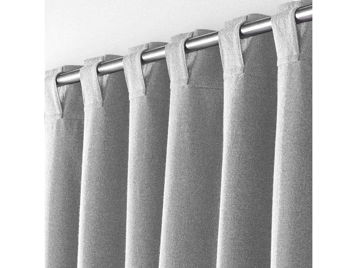 Rideau à Passants "Mistraline" 140x240cm Gris Chiné