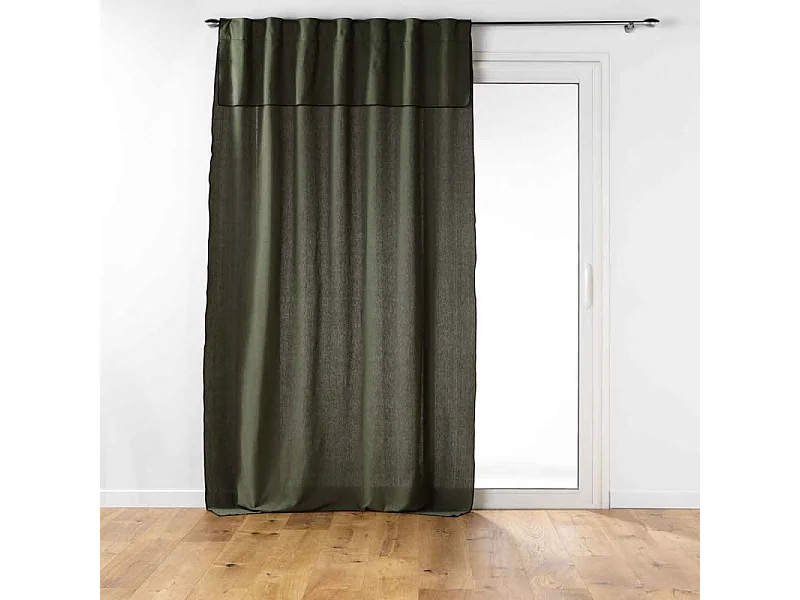 Voile Vorhang aus recycelter Baumwolle mit verdeckten Schlaufen 140 x 240 cm