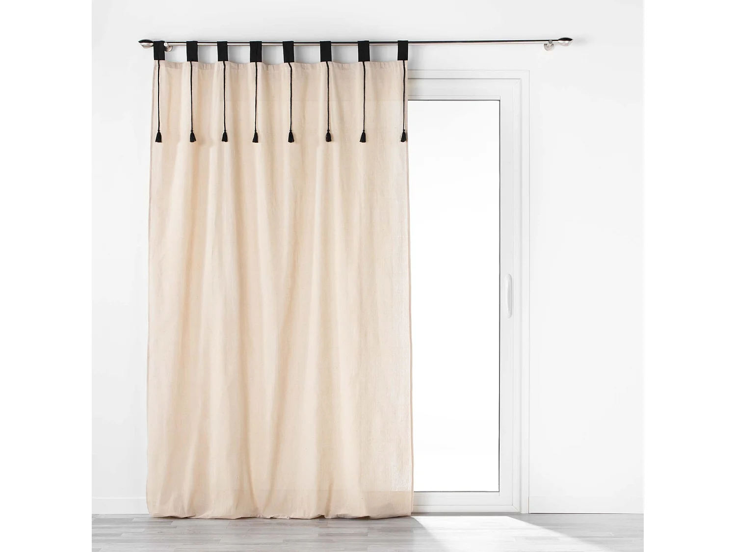 Vorhang mit Schlaufen und Pompons 140 x 240 cm