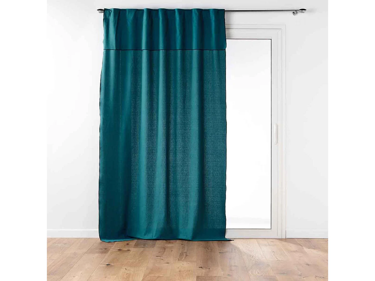 Rideau à Passants "Mistraline" 140x240cm Bleu Canard