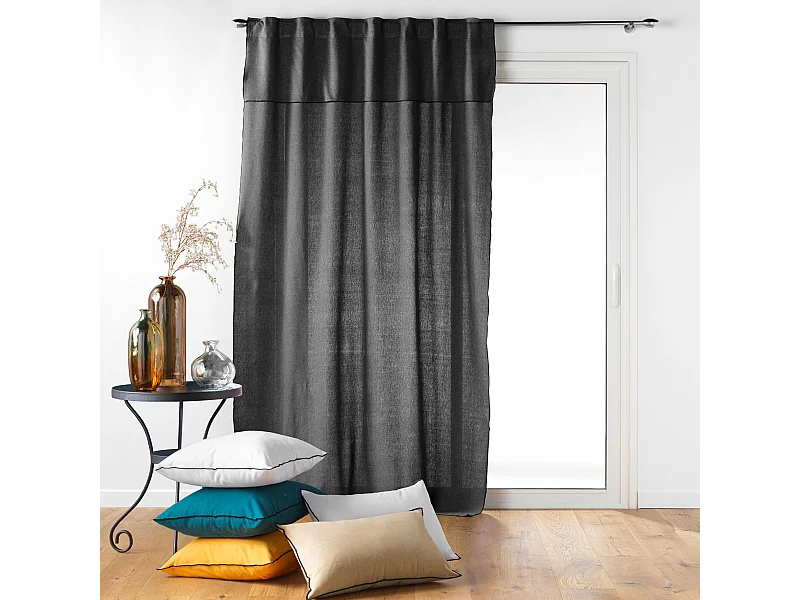 Voile Vorhang aus recycelter Baumwolle mit verdeckten Schlaufen 140 x 240 cm