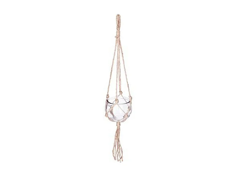 Cache-Pot en Verre "Jute" 56cm Transparent