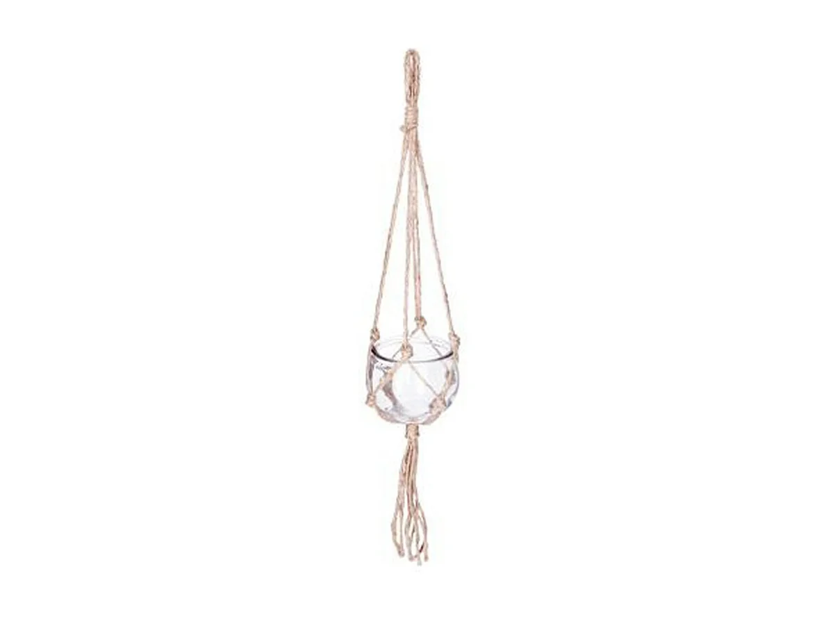 Cache-Pot en Verre "Jute" 56cm Transparent
