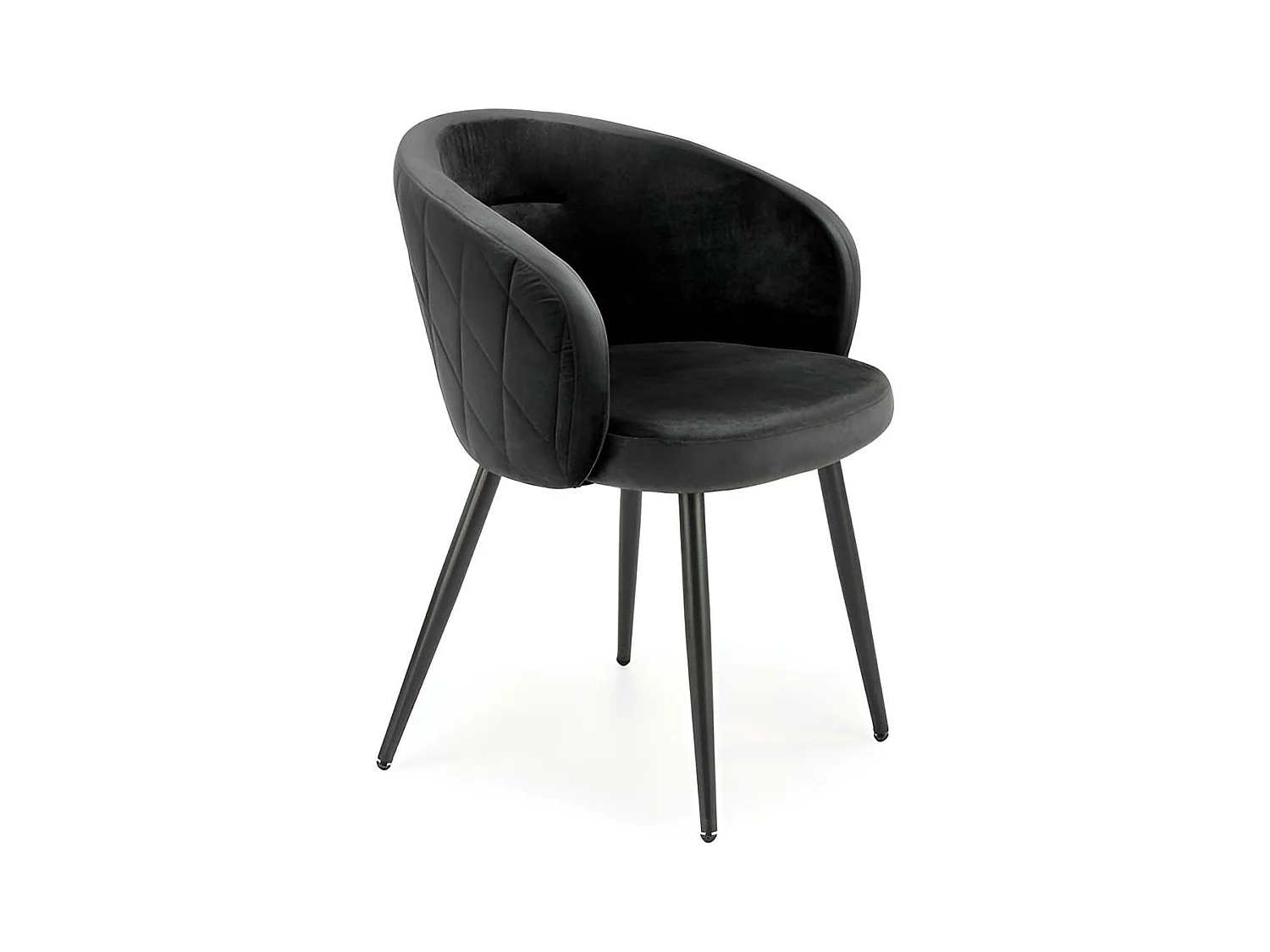 Chaise K430 /Tissu-Velours/Noir