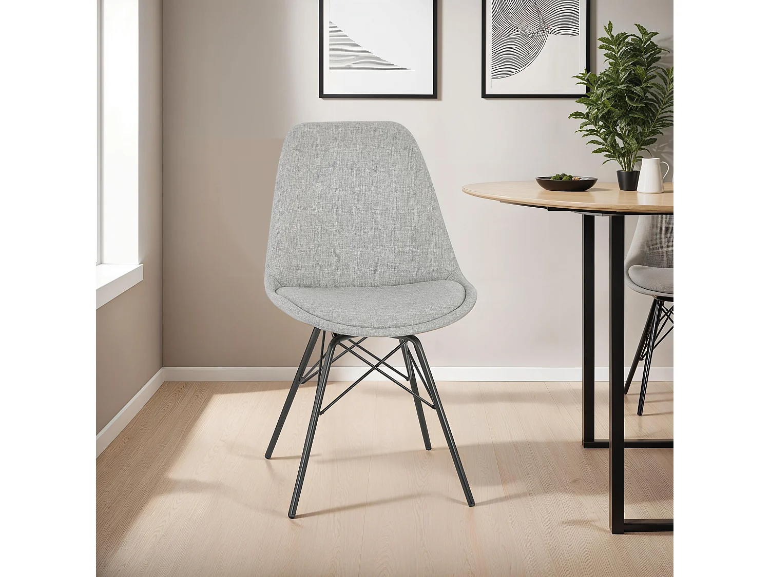 Designerstuhl - INDIA - grijs - 45x55x83 cm