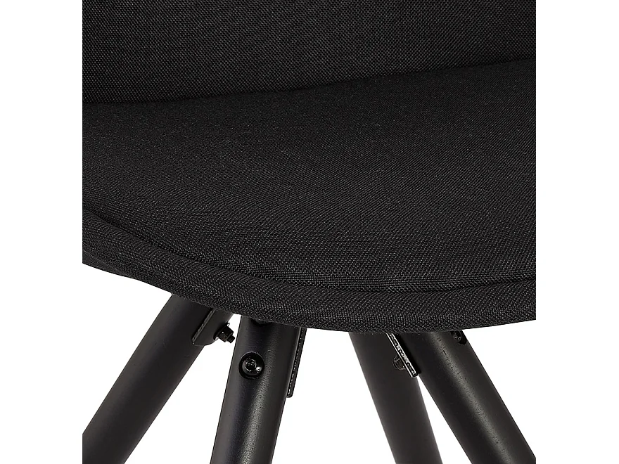 Vintage-Stuhl - POPI - zwart - 48x56x83 cm