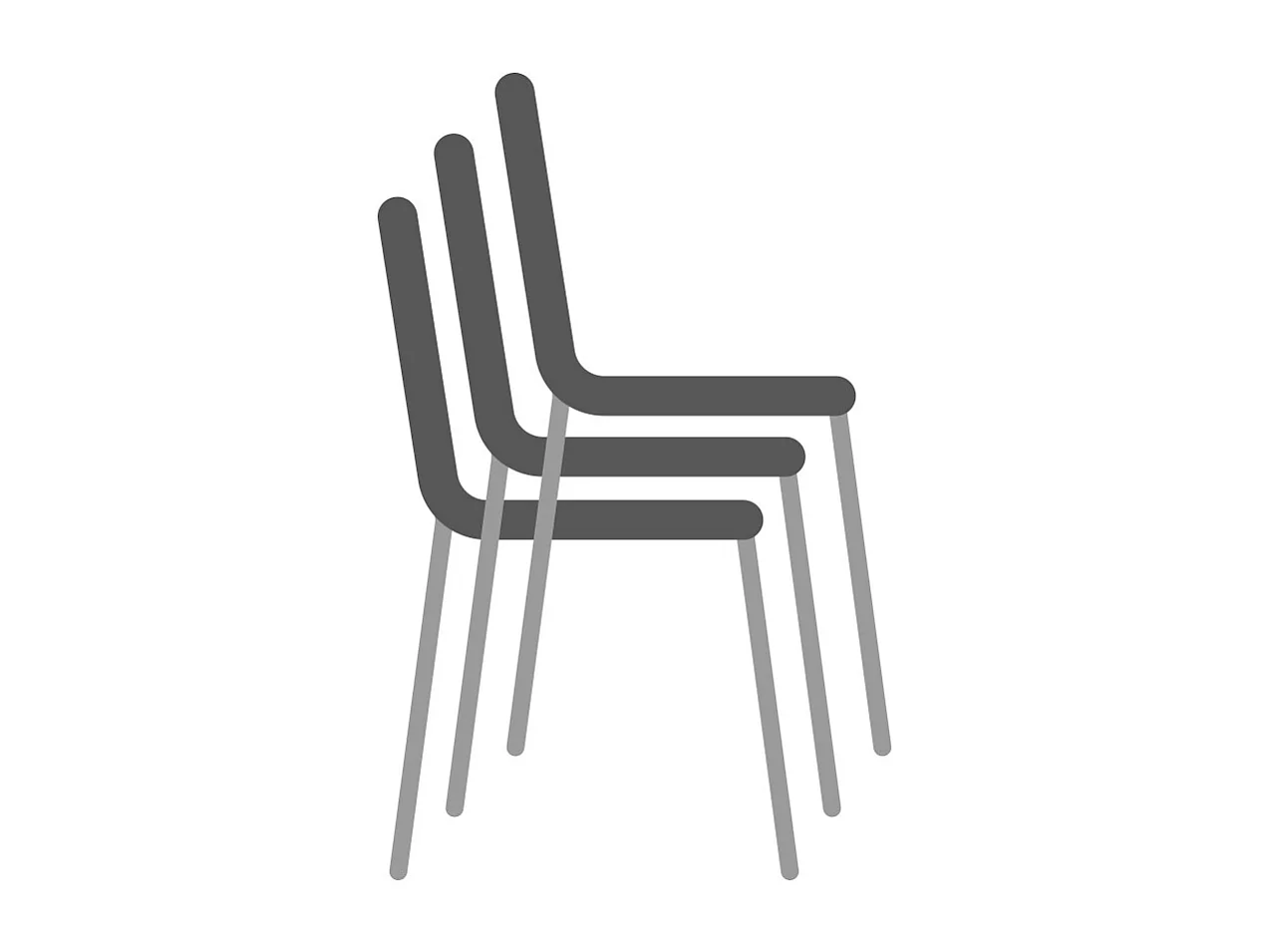 Küchenstuhl - CLUSAZ - grau - 49,5x59x83 cm