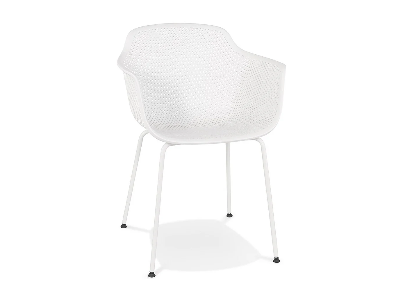 Stuhl mit perforierten Armlehnen - DRAK - wit - 59,5x54,5x81 cm