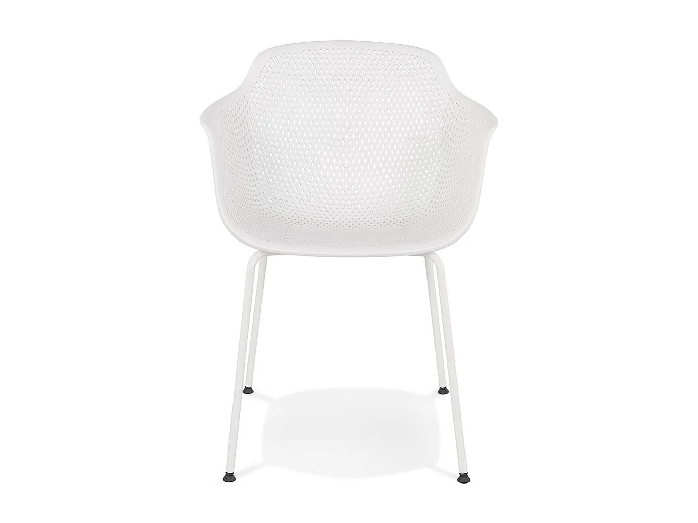 Stuhl mit perforierten Armlehnen - DRAK - wit - 59,5x54,5x81 cm