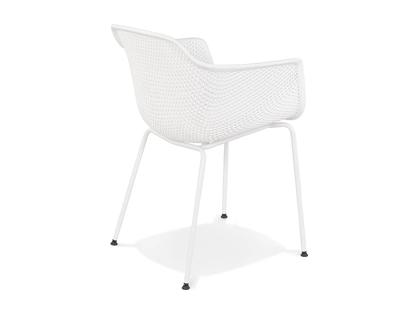 Stuhl mit perforierten Armlehnen - DRAK - wit - 59,5x54,5x81 cm