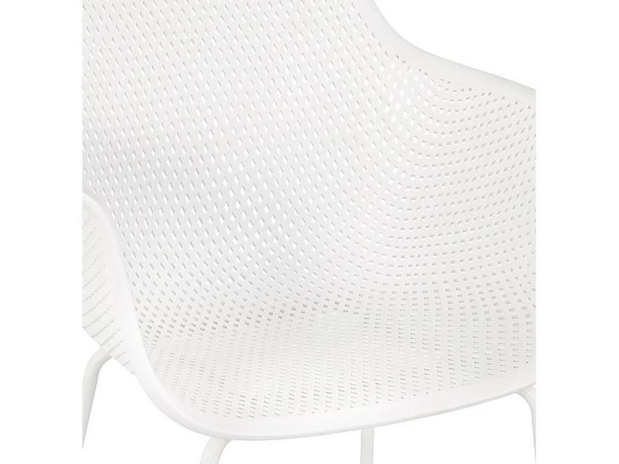 Stuhl mit perforierten Armlehnen - DRAK - wit - 59,5x54,5x81 cm