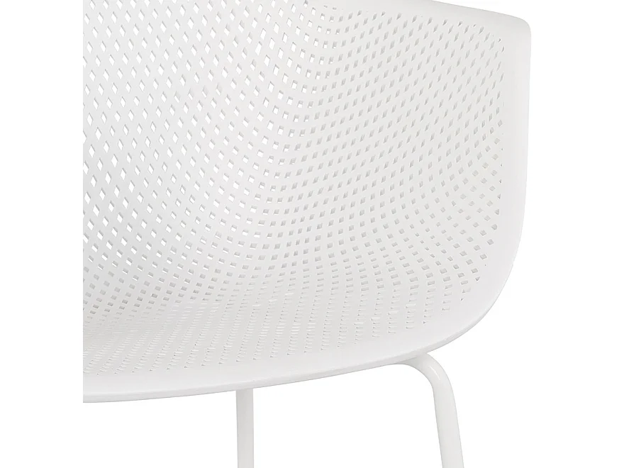 Stuhl mit perforierten Armlehnen - DRAK - wit - 59,5x54,5x81 cm