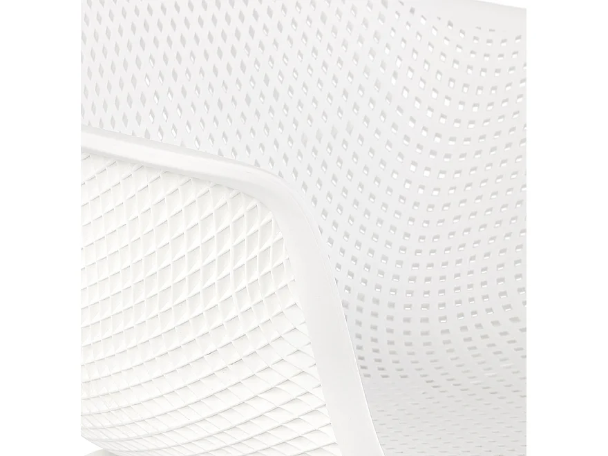 Stuhl mit perforierten Armlehnen - DRAK - wit - 59,5x54,5x81 cm