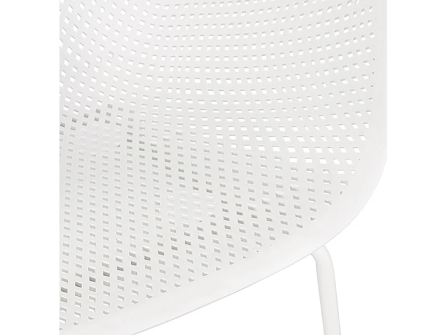 Stuhl mit perforierten Armlehnen - DRAK - wit - 59,5x54,5x81 cm