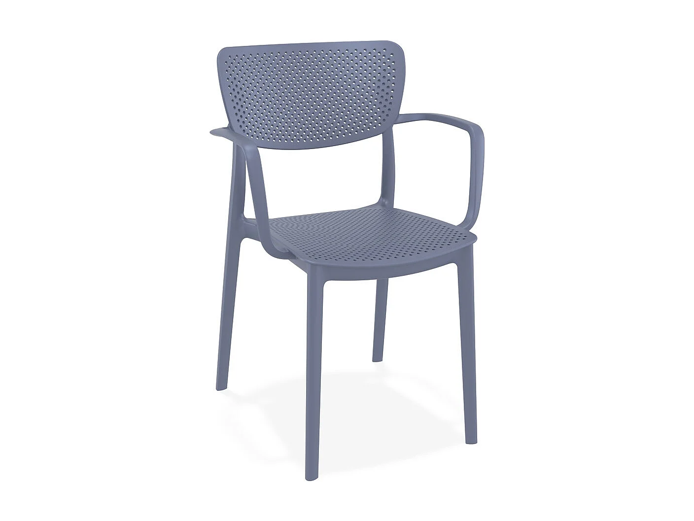Perforierter Stuhl mit Armlehnen - TORINA - grijs - 54x53x82 cm