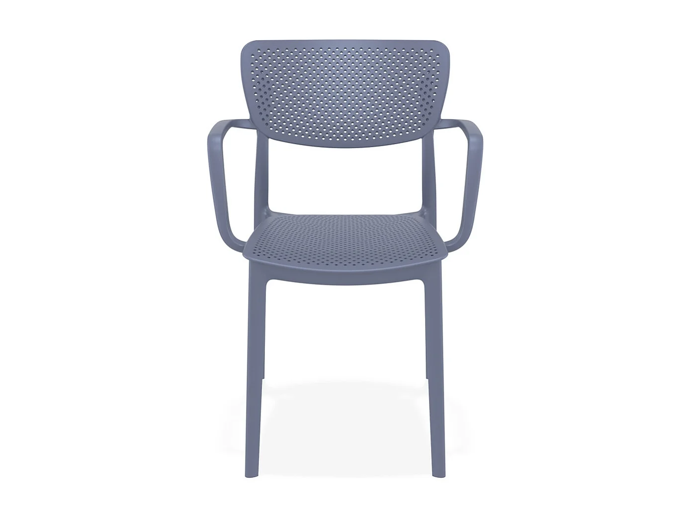 Perforierter Stuhl mit Armlehnen - TORINA - grijs - 54x53x82 cm