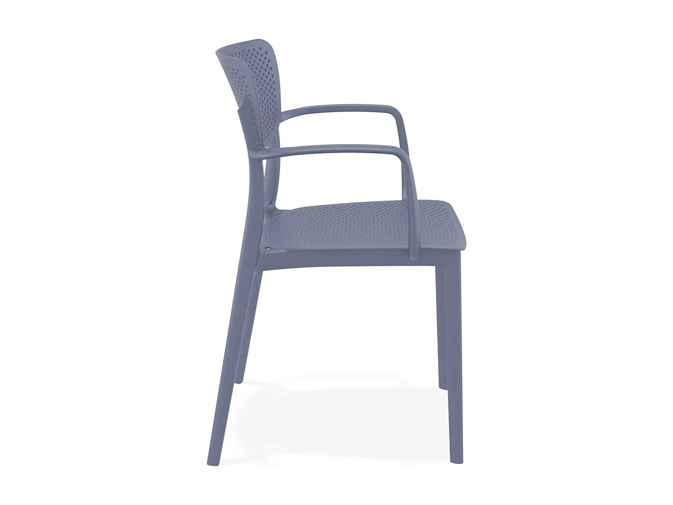 Perforierter Stuhl mit Armlehnen - TORINA - grijs - 54x53x82 cm