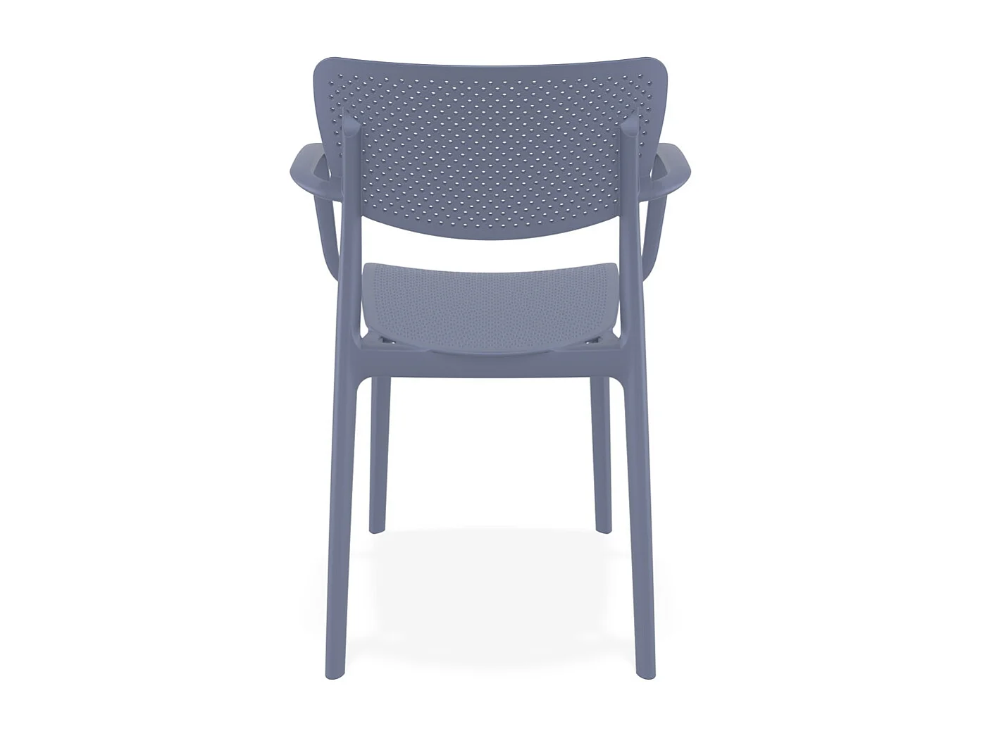 Perforierter Stuhl mit Armlehnen - TORINA - grijs - 54x53x82 cm