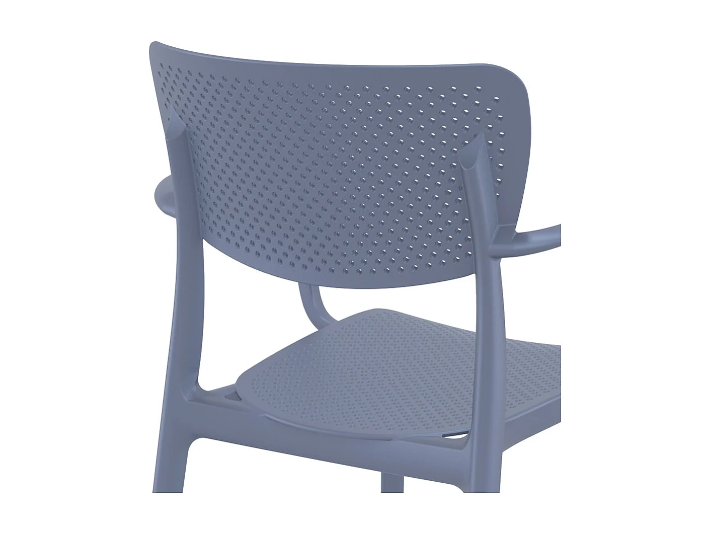 Perforierter Stuhl mit Armlehnen - TORINA - grijs - 54x53x82 cm