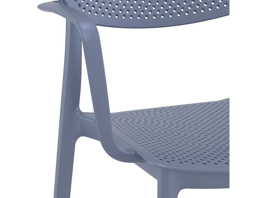 Perforierter Stuhl mit Armlehnen - TORINA - grijs - 54x53x82 cm