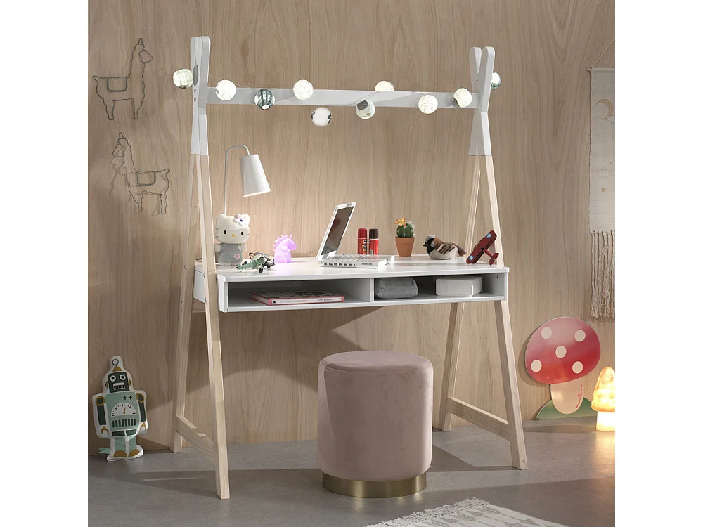 Aulia - Bureau enfant en bois - Blanc