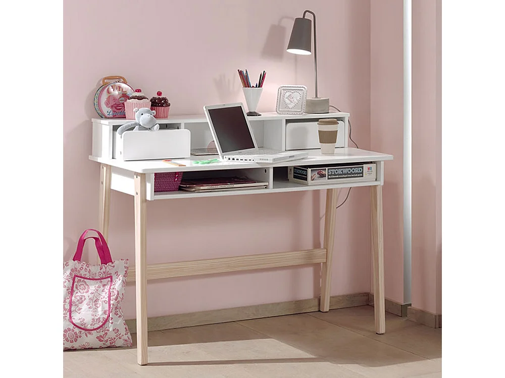 Aulia - Bureau enfant en bois - Blanc