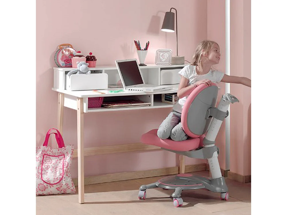 Aulia - Bureau enfant en bois - Blanc