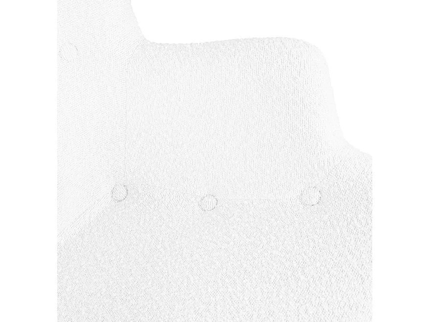 Fauteuil Scandinave à Oreilles "Tissu Bouclette" 93cm Blanc