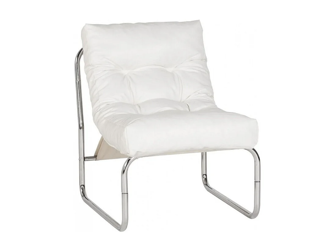 Fauteuil lounge LOFT en simili cuir blanc