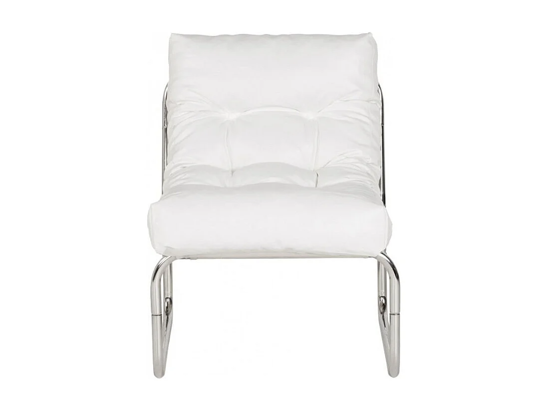 Fauteuil lounge LOFT en simili cuir blanc