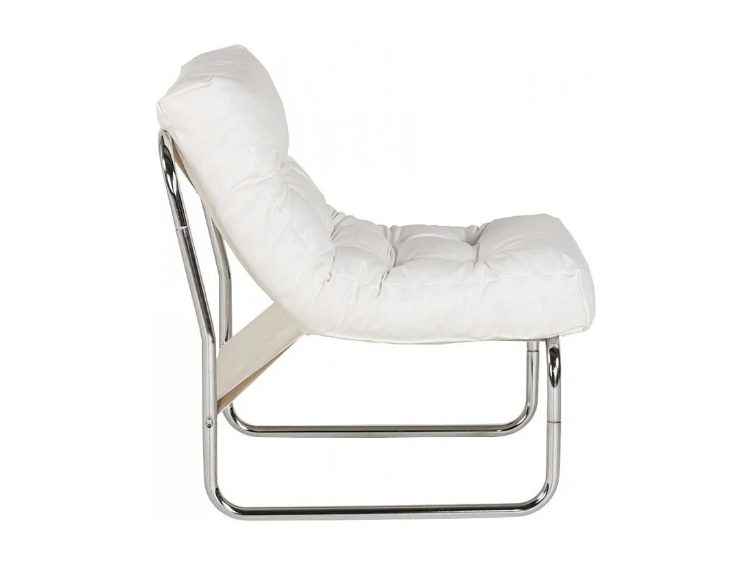 Fauteuil lounge LOFT en simili cuir blanc
