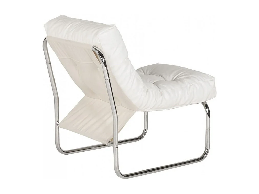 Fauteuil lounge LOFT en simili cuir blanc