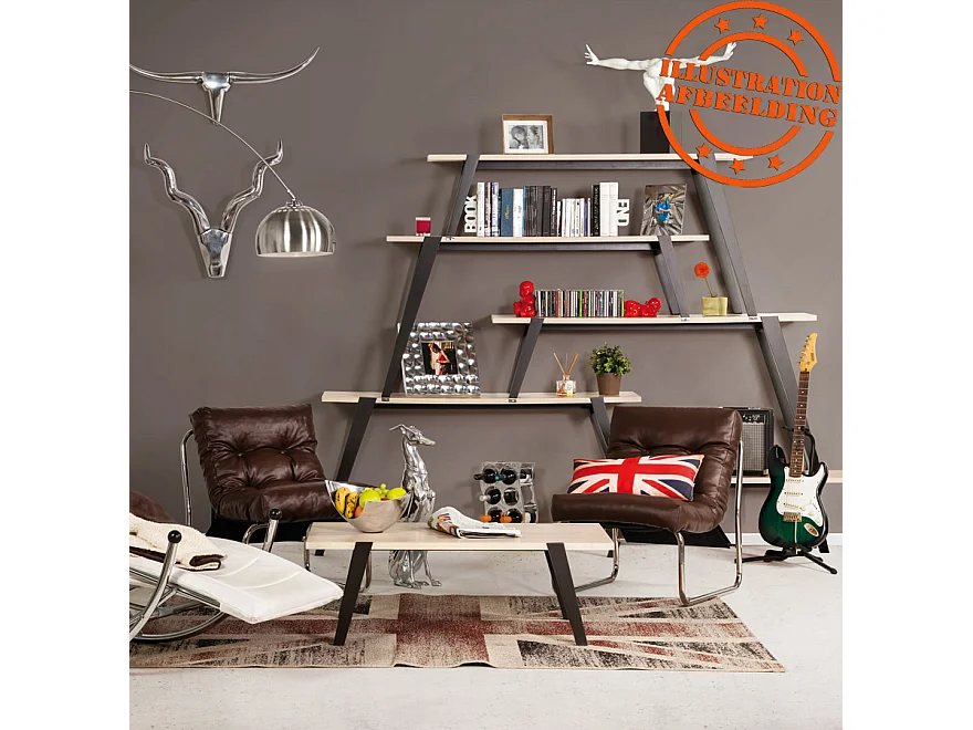 Fauteuil lounge LOFT en simili cuir blanc