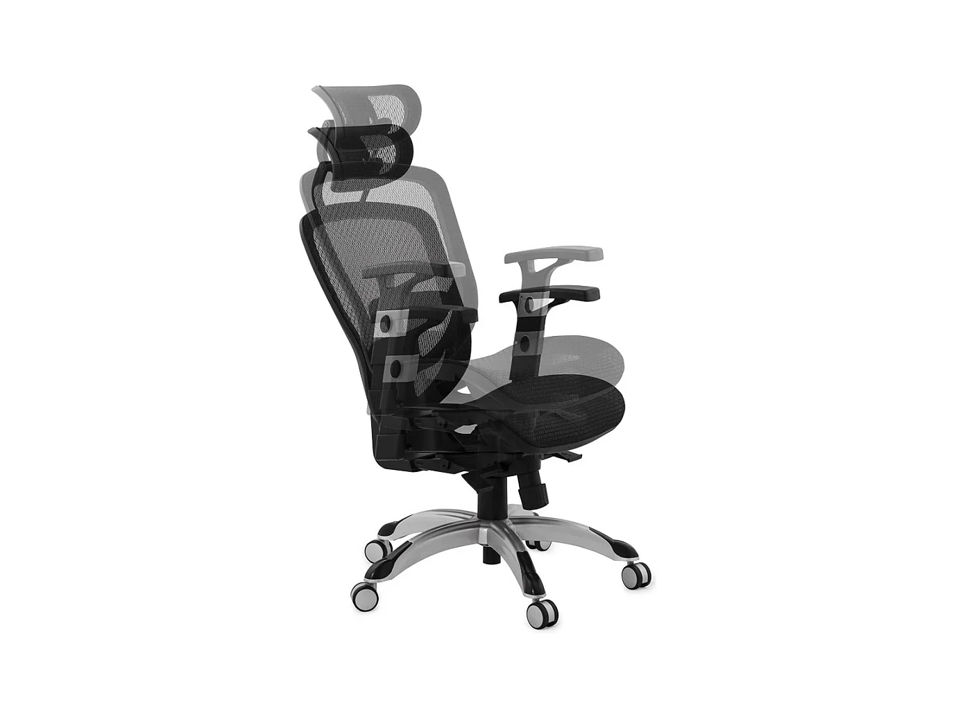 Ergonomischer Designer-Bürostuhl - TYPHON - Schwarz - 66x66x127 cm