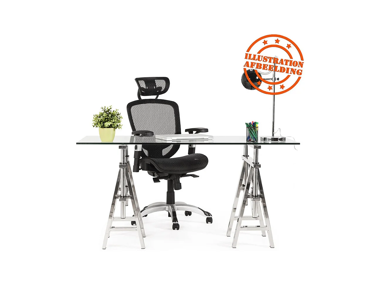 Ergonomischer Designer-Bürostuhl - TYPHON - Schwarz - 66x66x127 cm